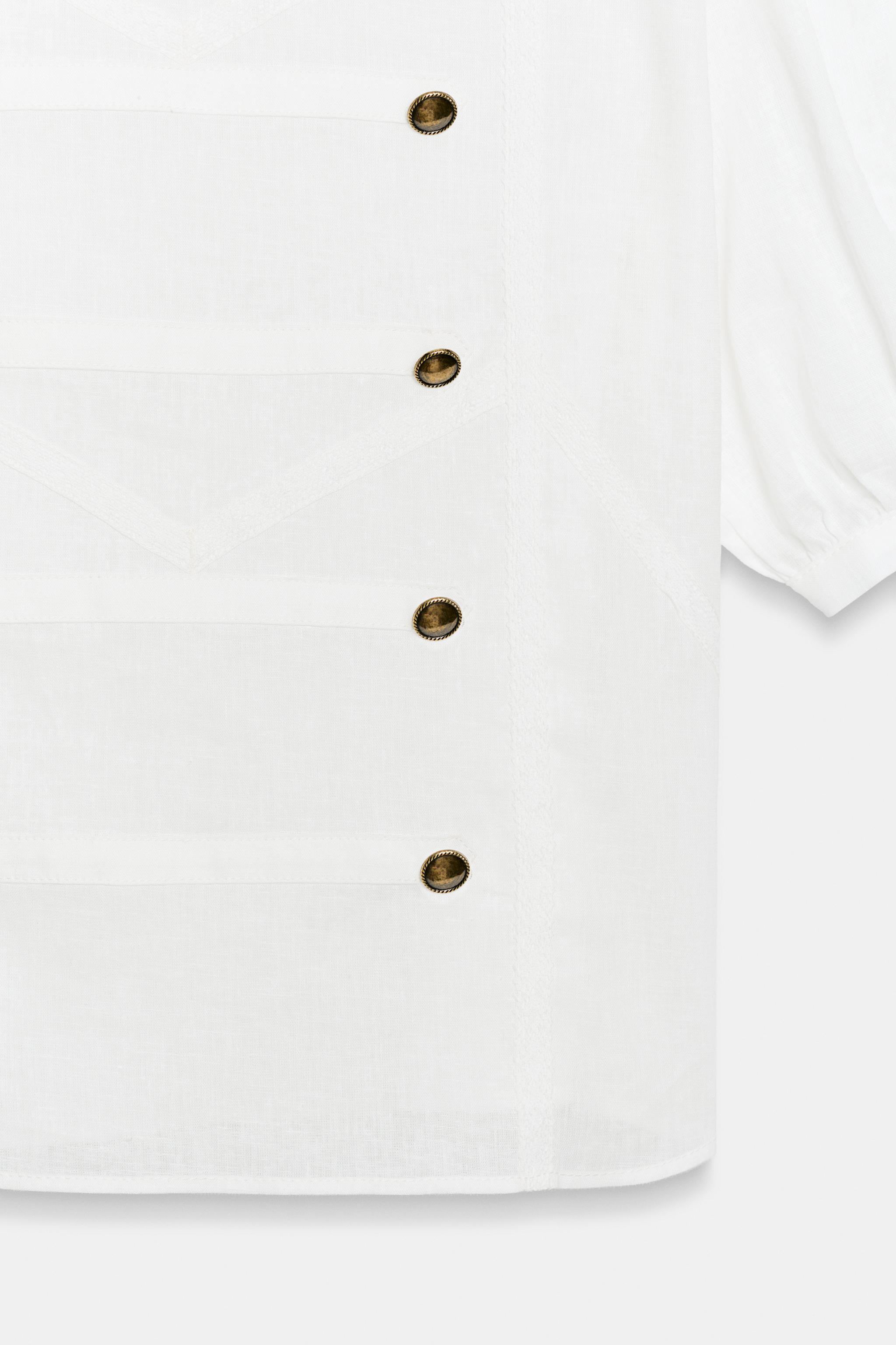 PUFF SLEEVE FIREMAN CLASP SHIRT
